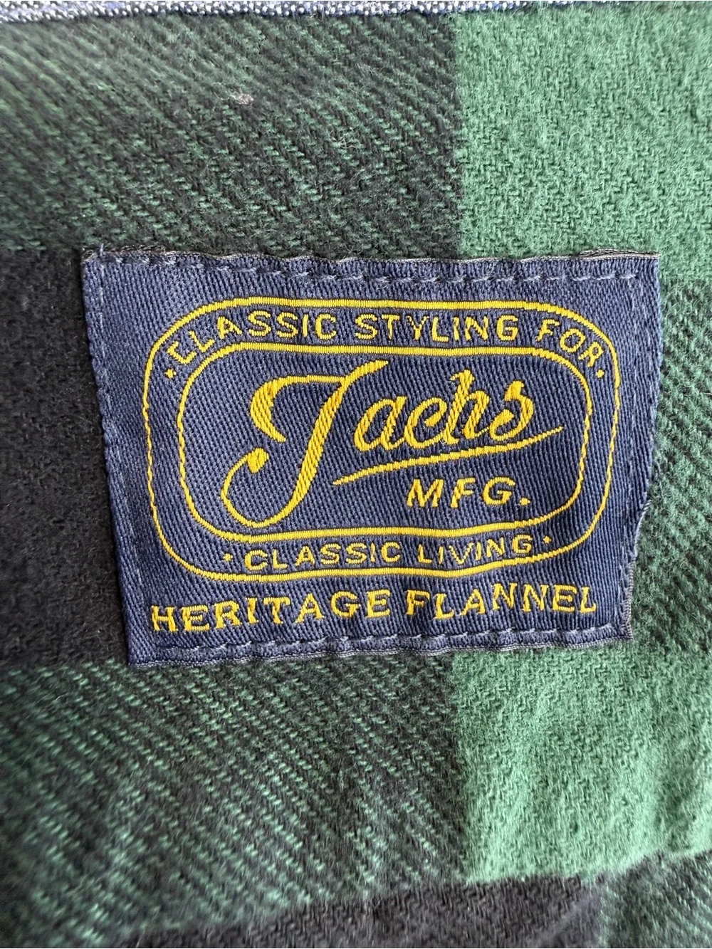 Jachs MFG Green and Black Buffalo Plaid Button-Up Flannel Shirt